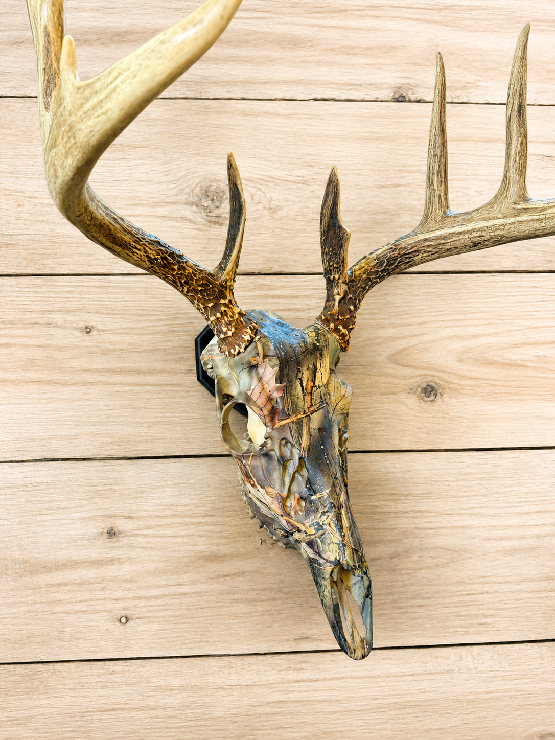 Hydro Dipped 3D Printed Whitetail Deer Skull Mount