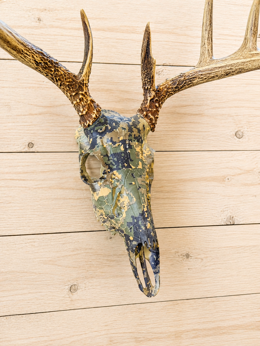 Hydro Dipped 3D Printed Whitetail Deer Skull Mount