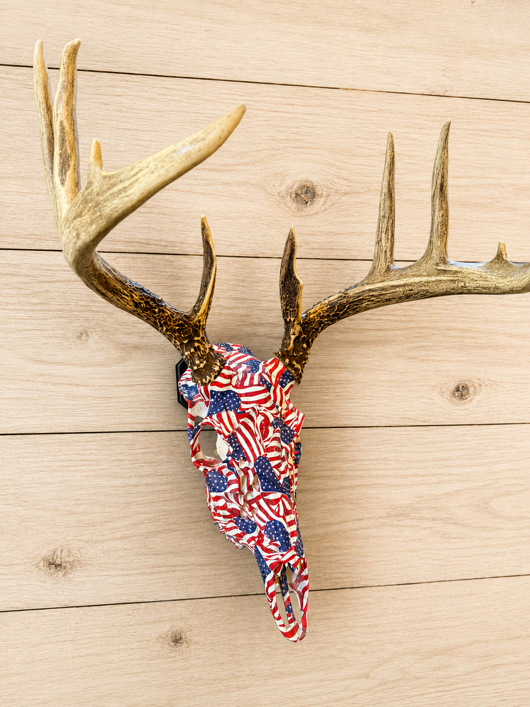 Hydro Dipped 3D Printed Whitetail Deer Skull Mount